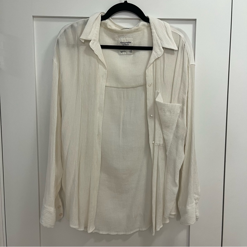 Abercrombie & Fitch Off-White Textured Shirt